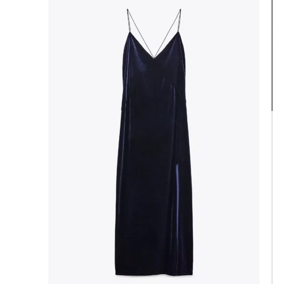 velvet blue dress zara ZARA FLORAL PRINTED VELVET LIMITED MIDI DRESS Size M Medium MOST WANTE –  Afashionistastore